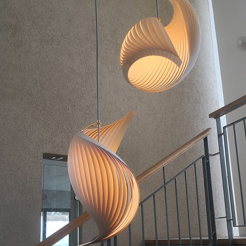 Unique Lighting Decor - Lampu Gantung LED Kayu Unik Jepang