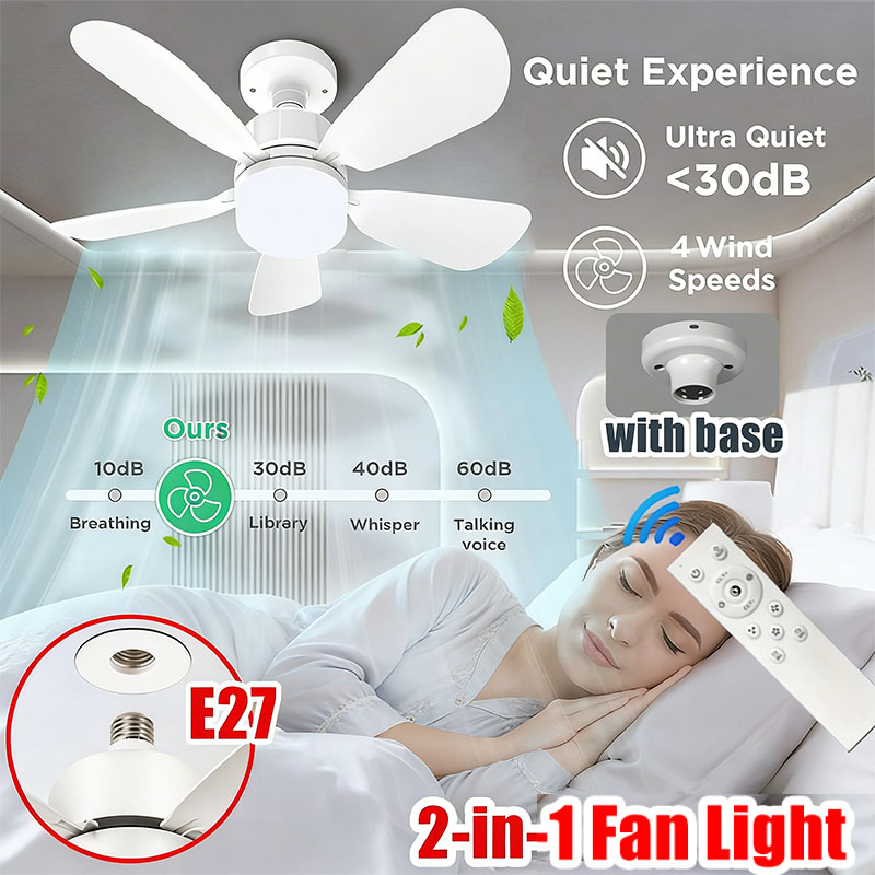 Decor Lighting Ceiling Fans - E27 Lampu Kipas Langit-langit Sekrup dengan
