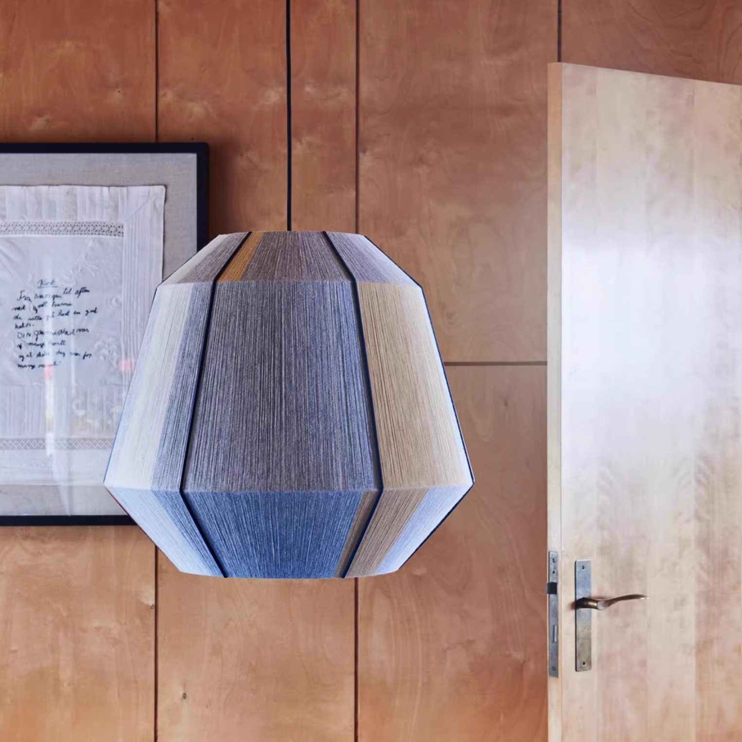 Geometric Lamp Shade - Lampu gantung rotan Boho Geometris, lampu