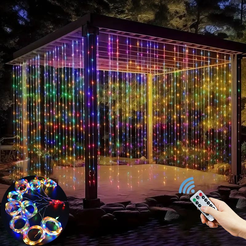 Fairy Light Curtain - Lampu Tirai LED 3/4/6m, Garland USB