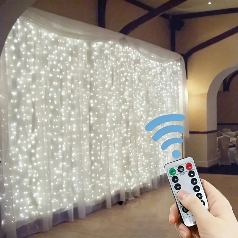 Fairy Light Curtain - Lampu setrip LED tirai, 3/4/6m Garland