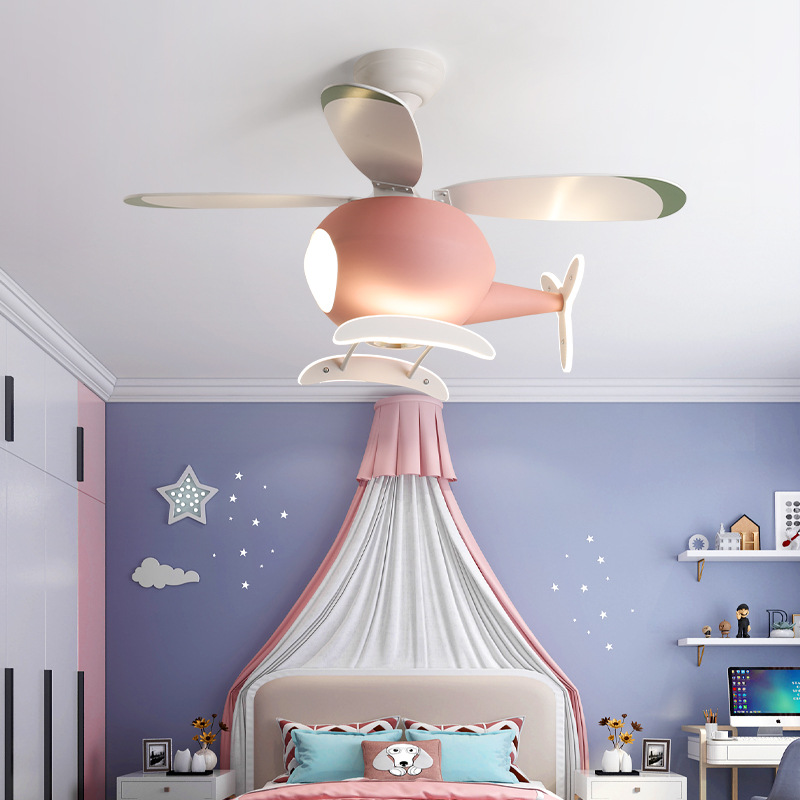 Decor Lighting Ceiling Fans - Lampu Kipas Pesawat Kartun Kreatif Modern