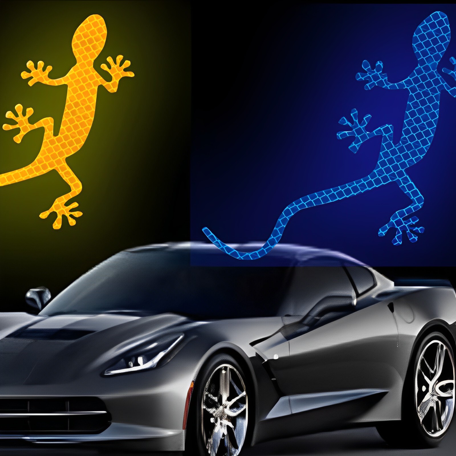 Gecko Lighting & Decor - Gecko stiker jendela reflektif, tempelan hewan