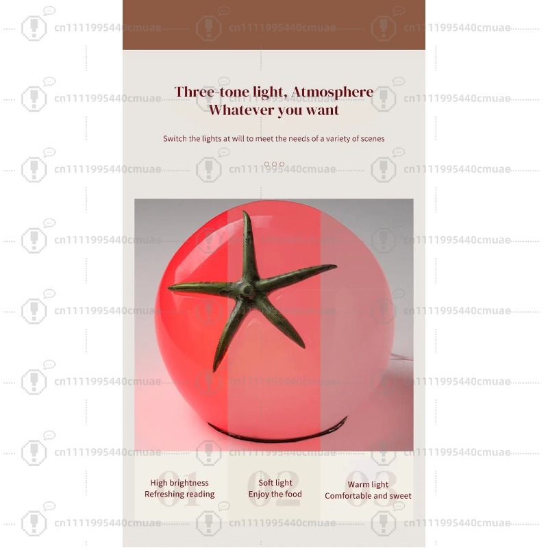 Unique Lighting Decor - Lampu hias meja bentuk buah tomat
