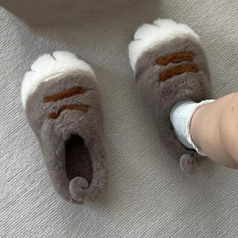 Lighting Christmas Decor - Sandal Kaki Kucing Berbulu Lucu Tren