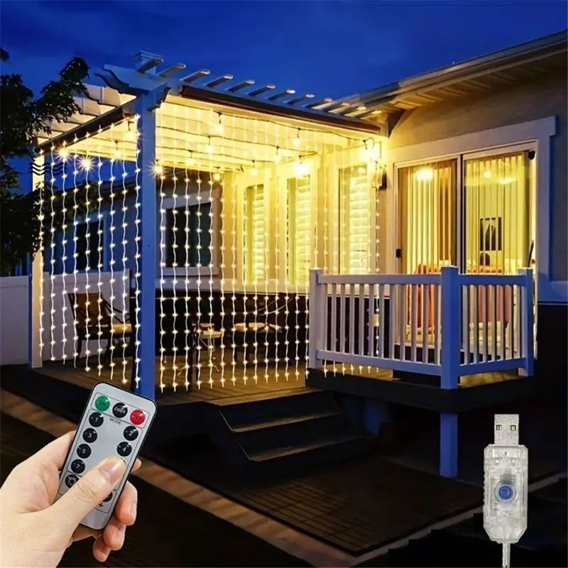 Tirai USB LED 6x3M, lampu peri - Fairy Light Curtain ulasan dan harga