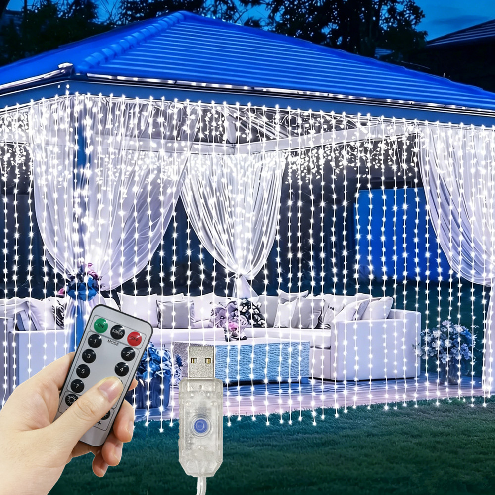 Lampu Peri 3/4/6m dengan 8 Mod - Fairy Light Curtain ulasan dan harga