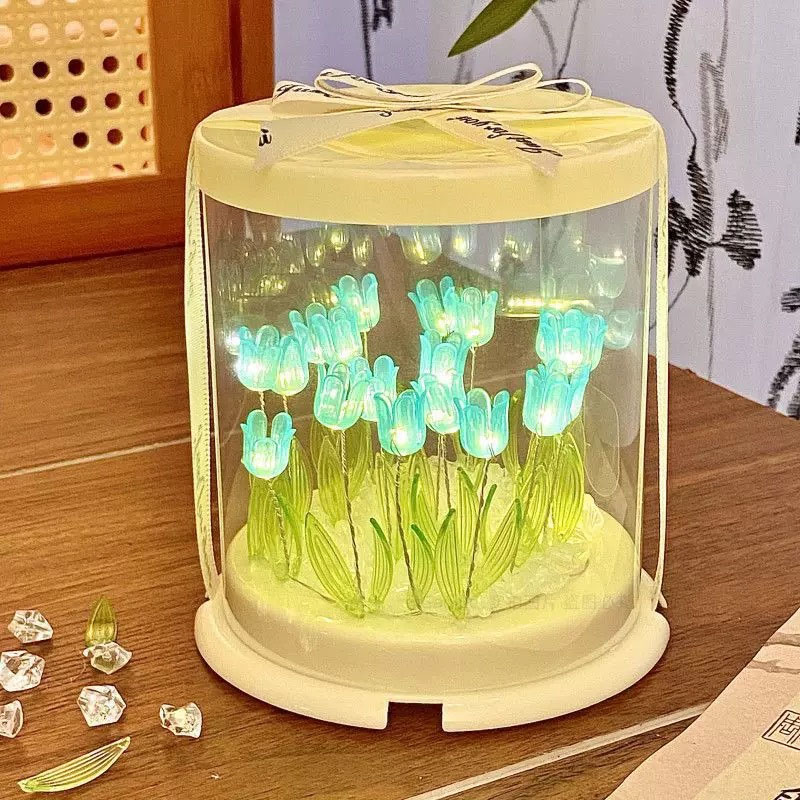 DIY Lampu Tulip Simulasi Bunga - Decor Lighting Table Lamps ulasan dan harga