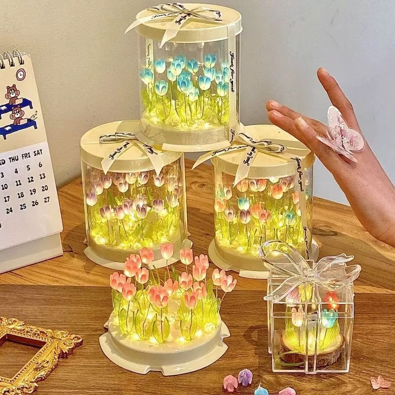 DIY Lampu Tulip Simulasi Bunga - Decor Lighting Table Lamps ulasan dan harga