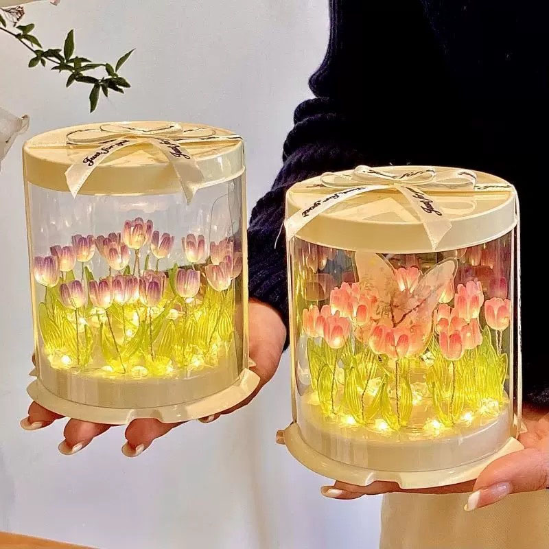 DIY Lampu Tulip Simulasi Bunga - Decor Lighting Table Lamps ulasan dan harga