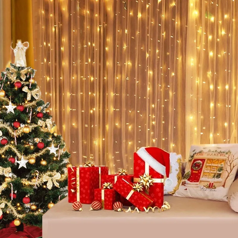 Lampu Hias Natal 3M-6M dengan  - Fairy Light Curtain ulasan dan harga