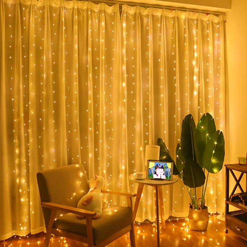Lampu Hias Tirai Mode 4/6M/8 d - Fairy Light Curtain ulasan dan harga