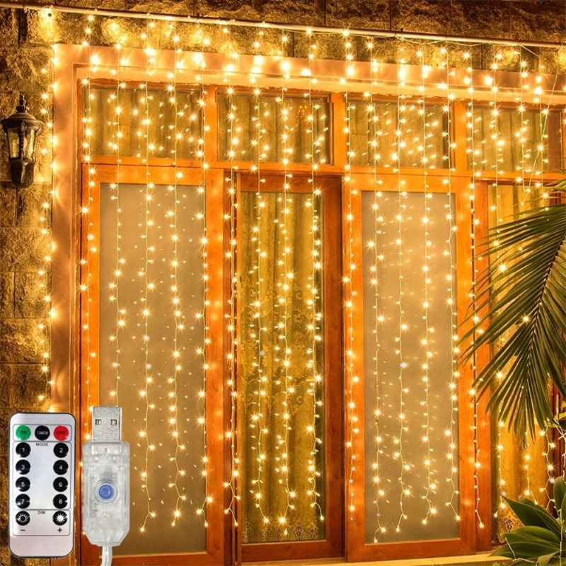 Lampu Tirai LED 3/4/6m, Garlan - Fairy Light Curtain ulasan dan harga