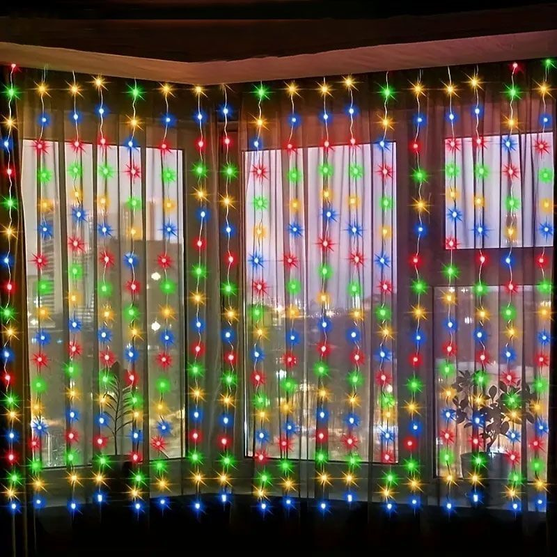 Lampu setrip LED tirai, 3/4/6m - Fairy Light Curtain ulasan dan harga