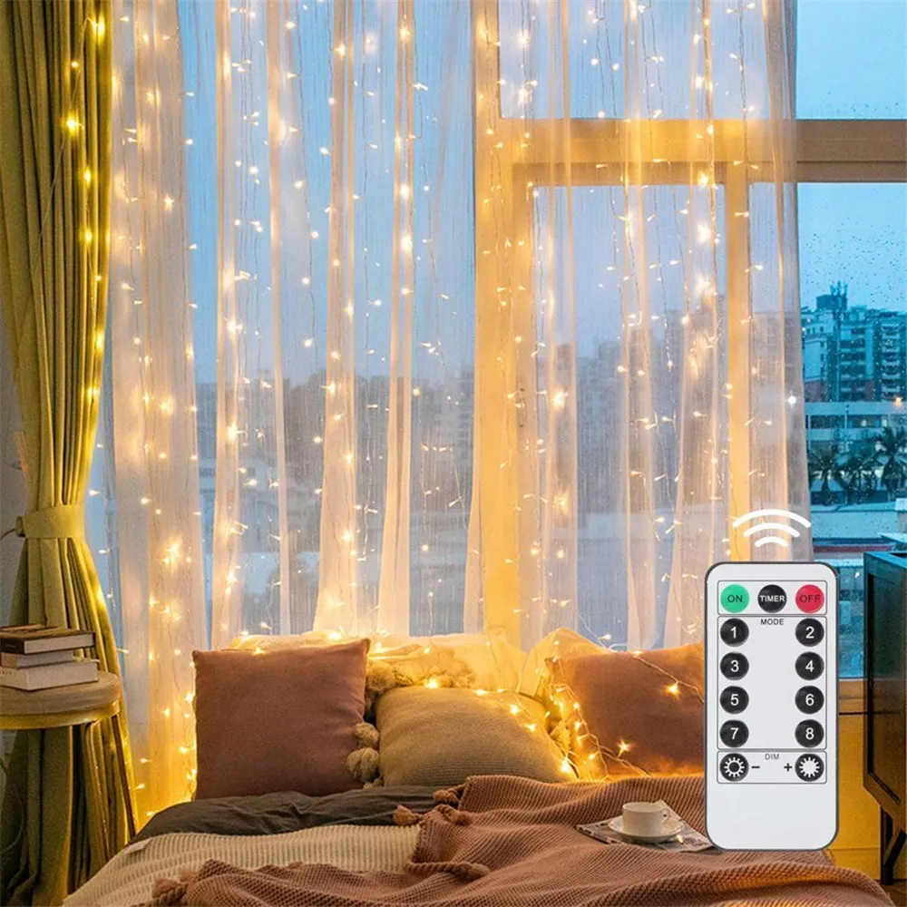 Tirai LED USB 3/6M 8 Mode Lamp - Fairy Light Curtain ulasan dan harga